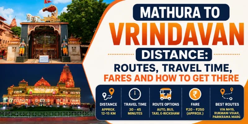 Mathura to Vrindavan Distance